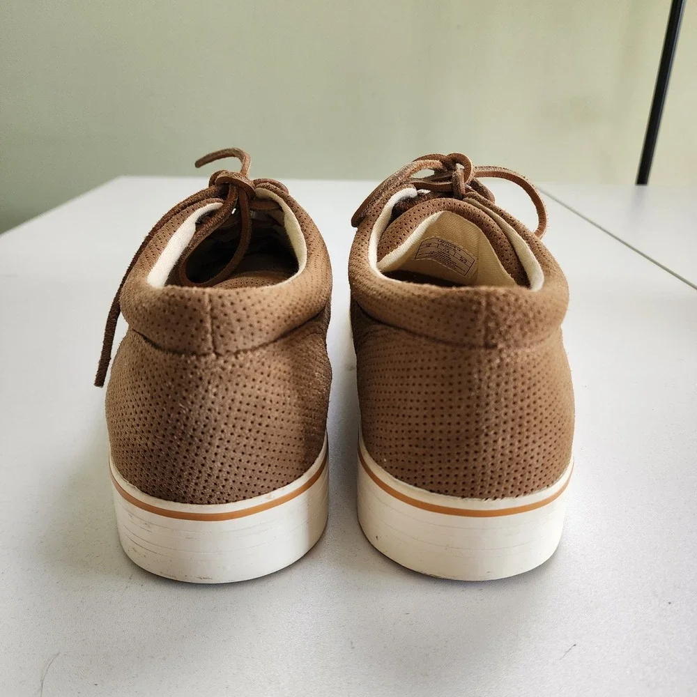 Ocean Pacific Mens Sneakers Perforated Leather Size 12 Almond Brown Skater Beach